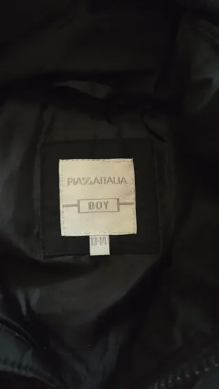 Piumino nero bambino con cappuccio 13/14 anni