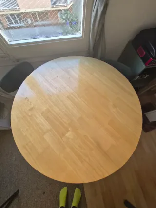 Mesa redonda madera y metal SKLUM