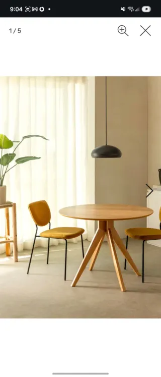 Mesa redonda madera y metal SKLUM