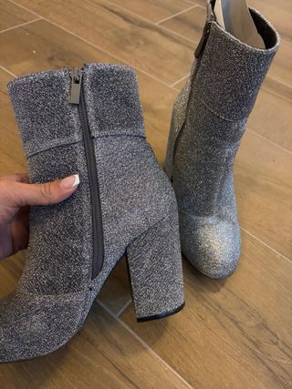 Botines Purpurina Plata