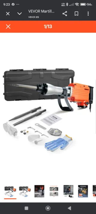 Martillo percutor demolición eléctrico VEVOR