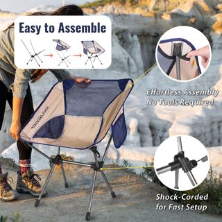 Silla Camping Portátil TREKOLOGY Beige/Azul