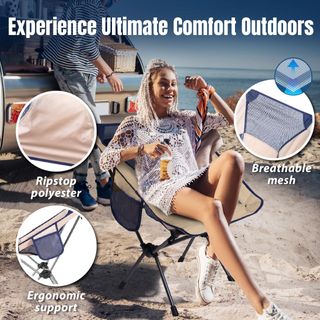 Silla Camping Portátil TREKOLOGY Beige/Azul