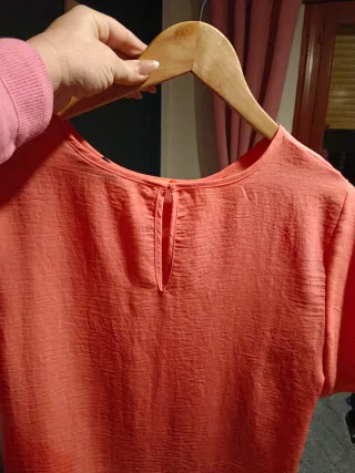 Blusa coral manga volante