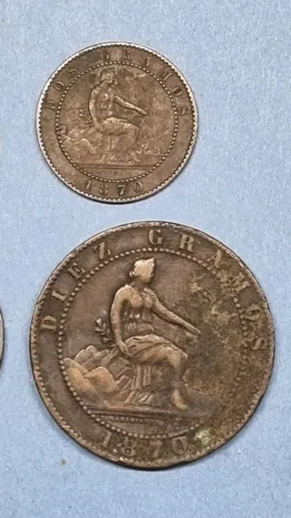 4 Monedas Gobierno Provisional 1870