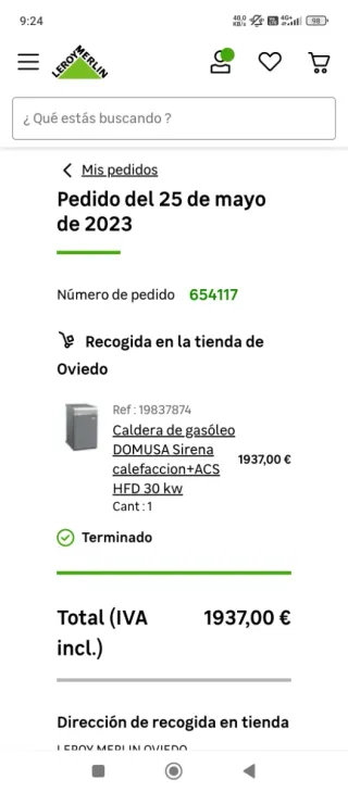 Caldera gasoil DOMUSA Sirena 30 kW
