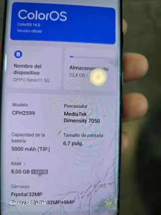 Oppo Reno 11 256GB Pantalla Rota