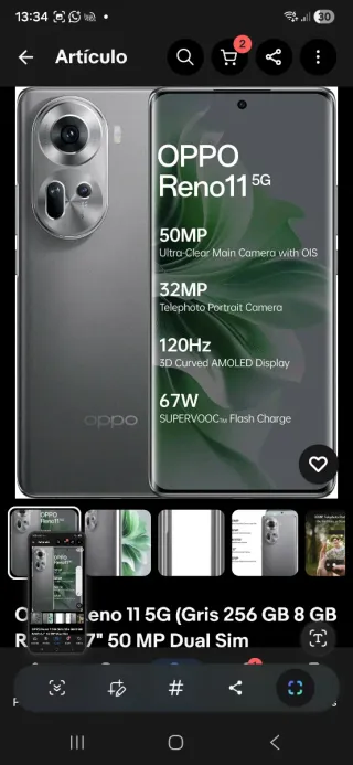 Oppo Reno 11 256GB Pantalla Rota