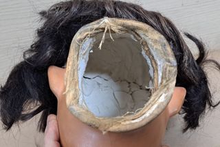 Cabeza de maniquí vintage de escayola