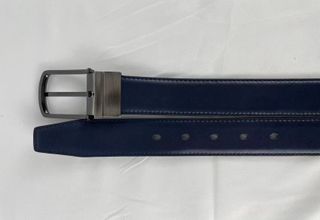 Cinturón piel negro/azul marino, Dos en Uno