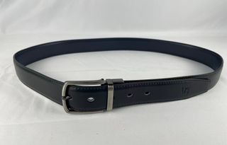 Cinturón piel negro/azul marino, Dos en Uno