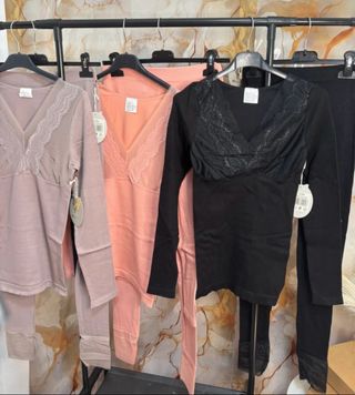 Conjunto pijama encaje mujer