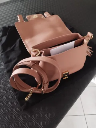 Borsa pelle LA CARRIE nuova mano tracolla rosa