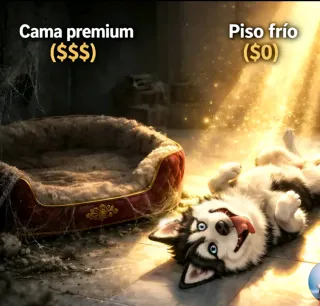 Cama elevada para perro azul