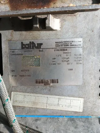 Quemador Gasoil Baltur Syncron, funcionando
