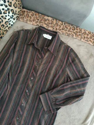 Camicia donna righe marrone