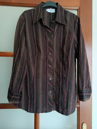 Camicia donna righe marrone
