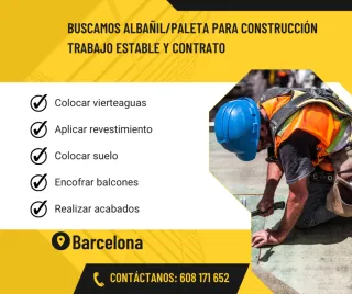 ALBAÑIL / PALETA / OFICIAL 1ª – Barcelona