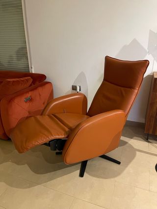 Butaca relax piel naranja