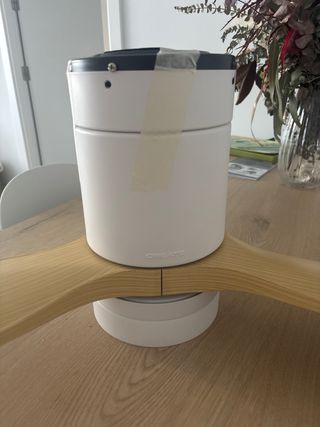 Ventilador de techo madera y blanco