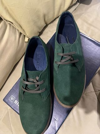 Zapatillas Silbon Verde Ante