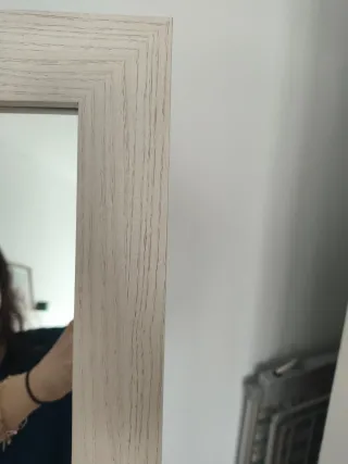 Espejo de pie madera blanca