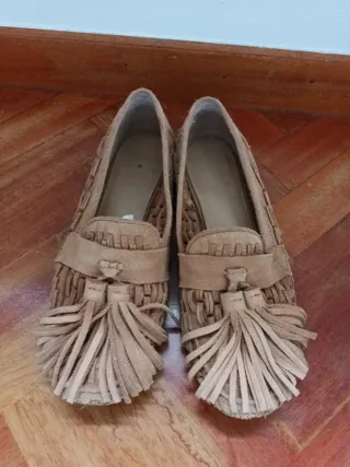 Mocasines Zara Ante Beige