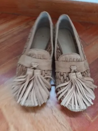 Mocasines Zara Ante Beige