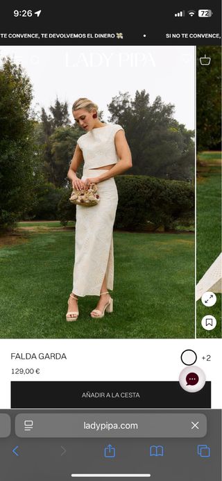 Falda Lady Pipa color marfil Talla L