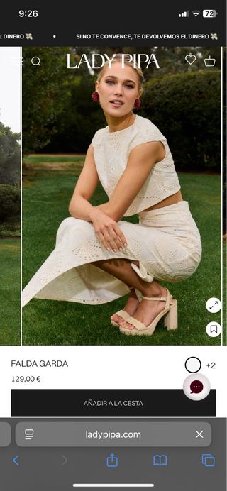 Falda Lady Pipa color marfil Talla L