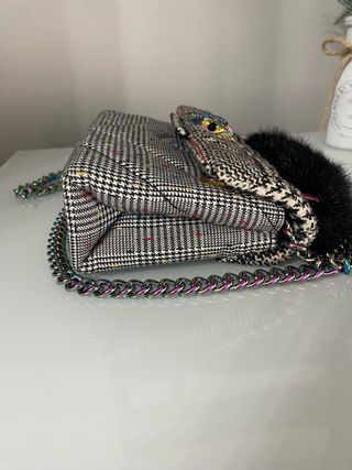 Bolso Kurt Geiger cuadros pelo cadena multicolor
