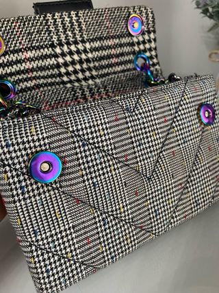 Bolso Kurt Geiger cuadros pelo cadena multicolor