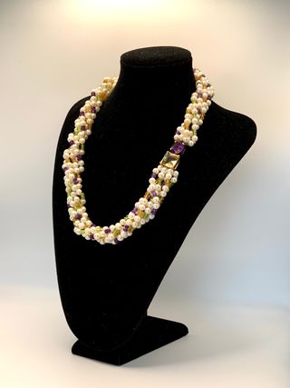 Collana Perle Ametista Peridoto Oro Argento