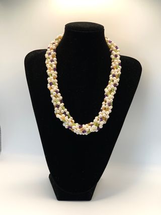 Collana Perle Ametista Peridoto Oro Argento