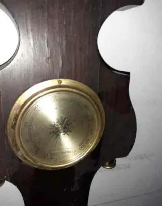 Reloj Antiguo 94cm Barómetro Termómetro.ver leer
