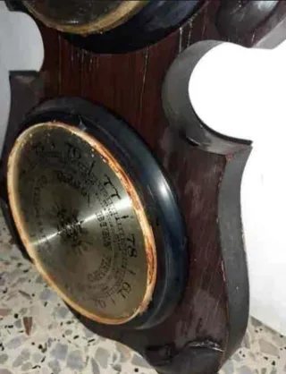 Reloj Antiguo 94cm Barómetro Termómetro.ver leer