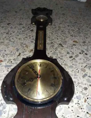Reloj Antiguo 94cm Barómetro Termómetro.ver leer