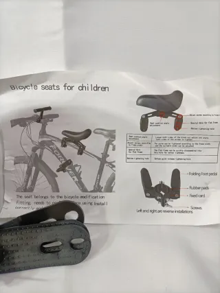 Asiento bici infantil delantero con manillar
