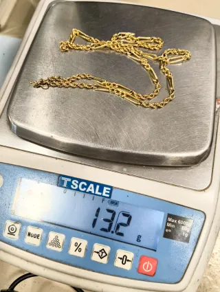 Cadena Figaro/cordón salomónico Oro 18kt 60cm