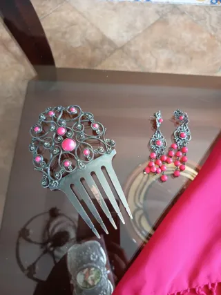 Vestido Flamenca Blanco y Azul