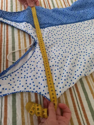 Vestido Flamenca Blanco y Azul