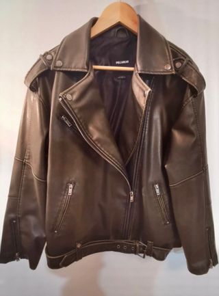 Chaqueta Biker PULL&BEAR Talla Única Verde Oliva