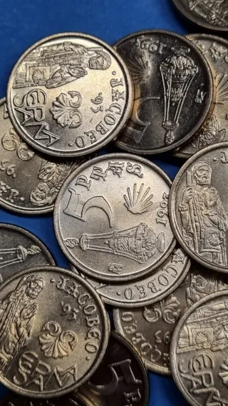 50 monedas 5 ptas. 1993 error,variante cuño