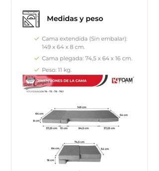 Cama Plegable VW T4, T5, T6, T6.1