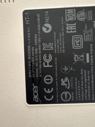 Portátil Acer Z5WAH i7 para piezas