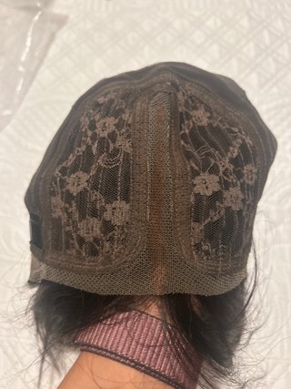 Peluca pelo natural castaño oscuro