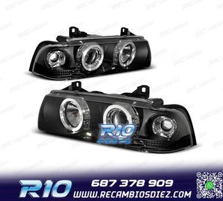 FAROS BMW E36 90-99 OJOS ANGEL FONDO NEGRO CCFL