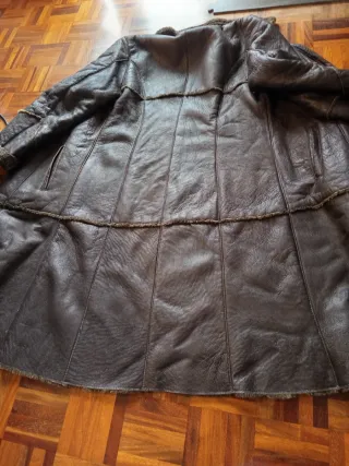 Abrigo borrego piel vuelta vintage