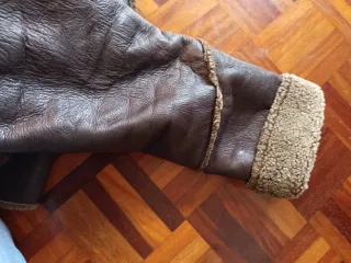 Abrigo borrego piel vuelta vintage