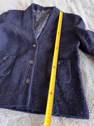 Blazer vintage bouclé blu navy